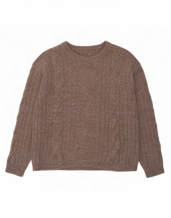 Vintage γυναικείο πουλόβερ με λαιμόκοψη UK 14 Medium Grey