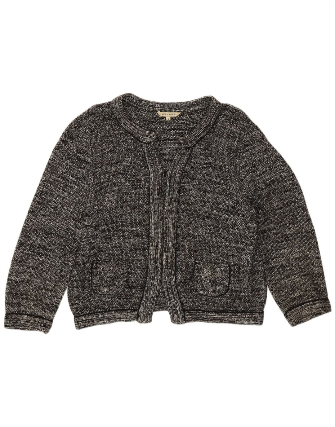 Laura Ashley Γυναικείο Open Bolero Jumper UK 12 μεσαίο γκρι βαμβακερό