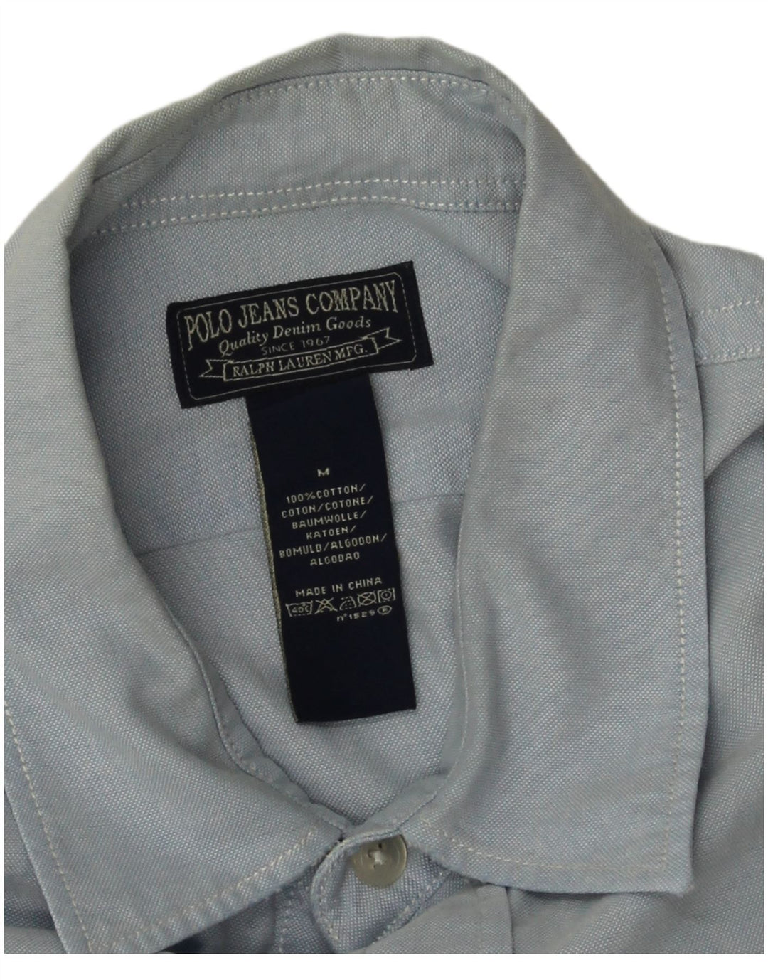 Ανδρικό πουκάμισο Ralph Lauren από μεσαίο μπλε βαμβακερό