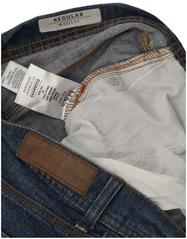 Ανδρικό τζιν κανονικό ίσιο Marks & Spencer W32 L33 Μπλε βαμβακερό