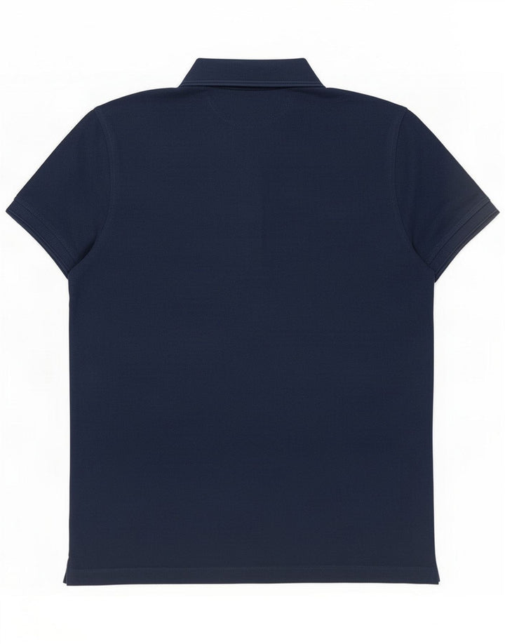 Massimo Dutti ανδρικό μπλουζάκι πόλο μεσαίο μπλε ναυτικό βαμβακερό