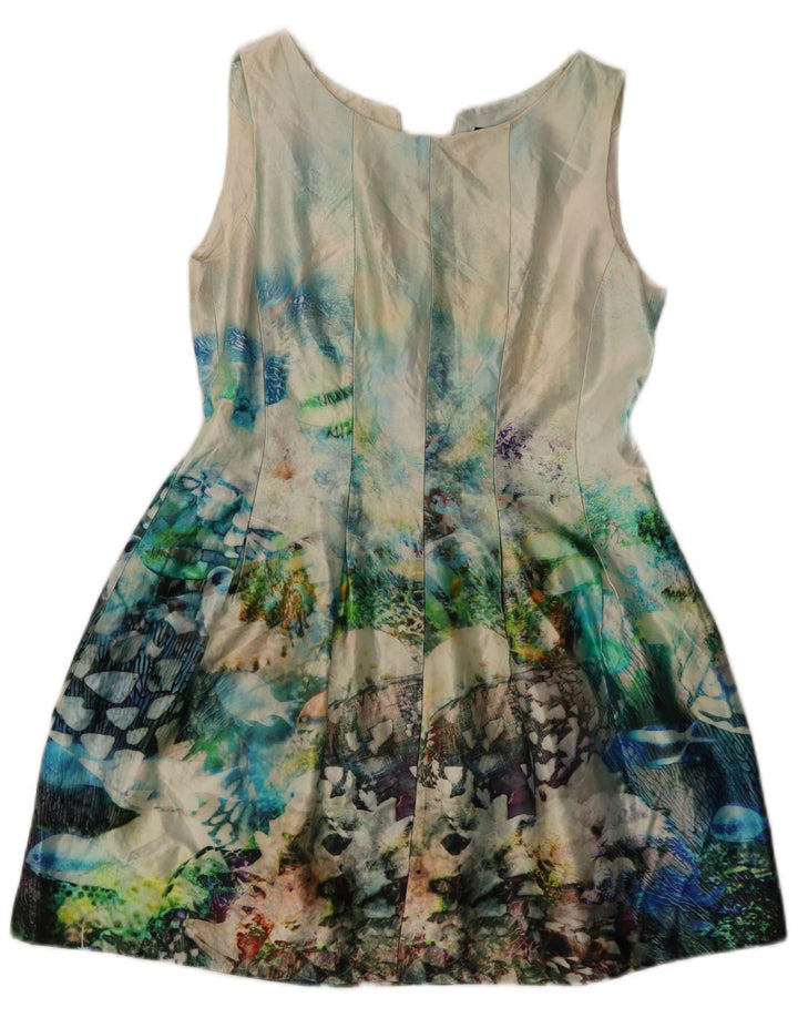 Zara Γυναικείο Abstract Pattern Αμάνικο φόρεμα A-Line UK 18 XL Πολύχρωμο