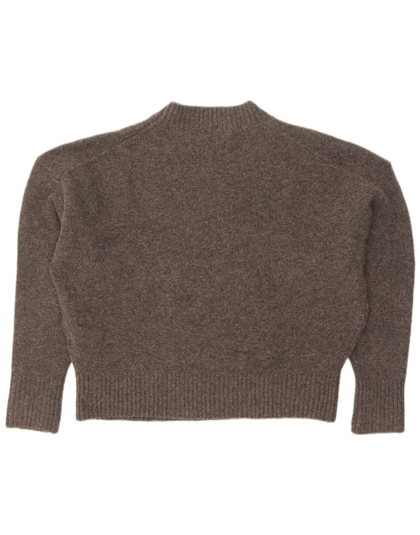 Zara Γυναικείο Crop Oversized πουλόβερ με λαιμόκοψη UK 10 Small Grey