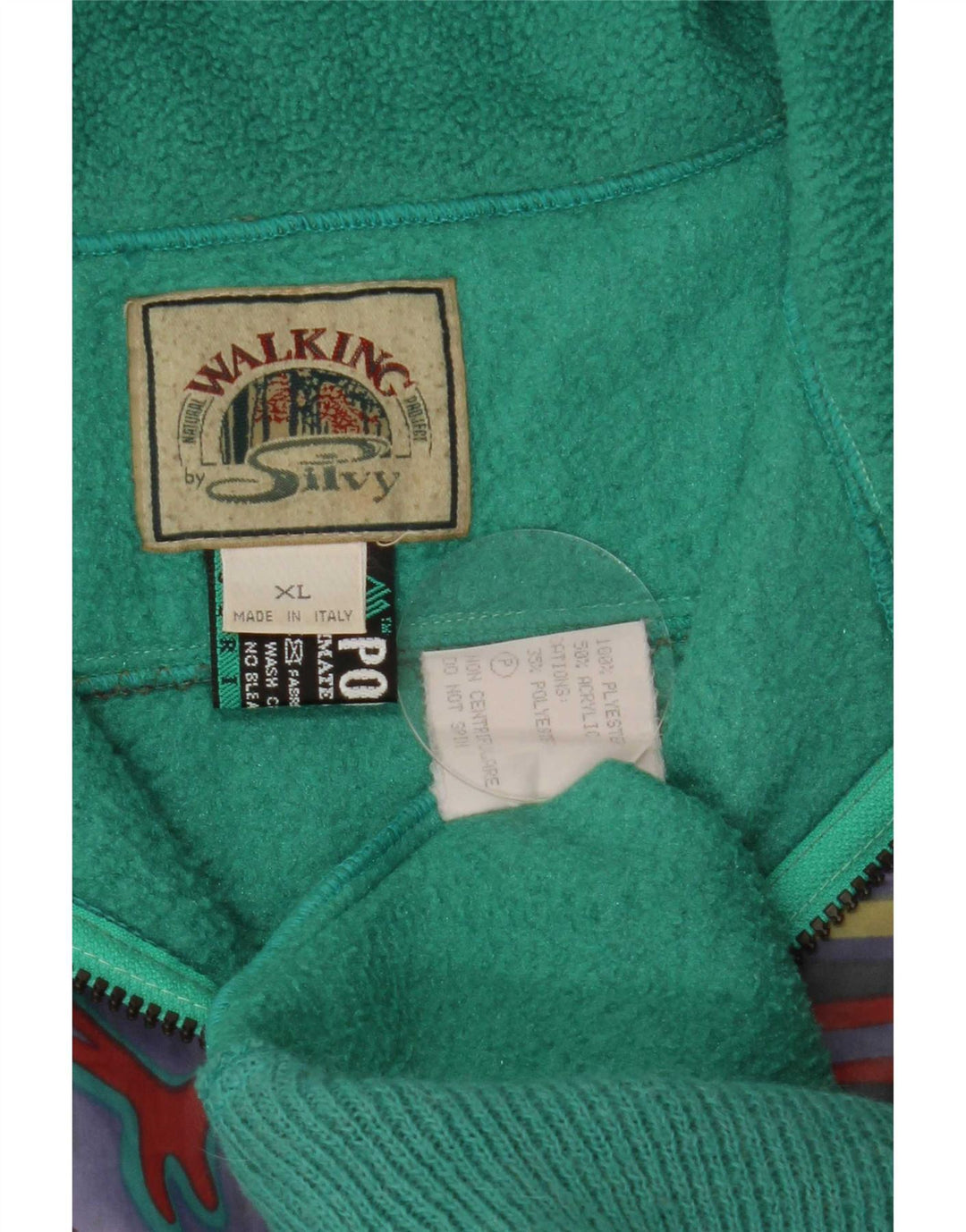 Silvy Ανδρικό φερμουάρ Fleece Jumper XL Πράσινος γεωμετρικός πολυεστέρας
