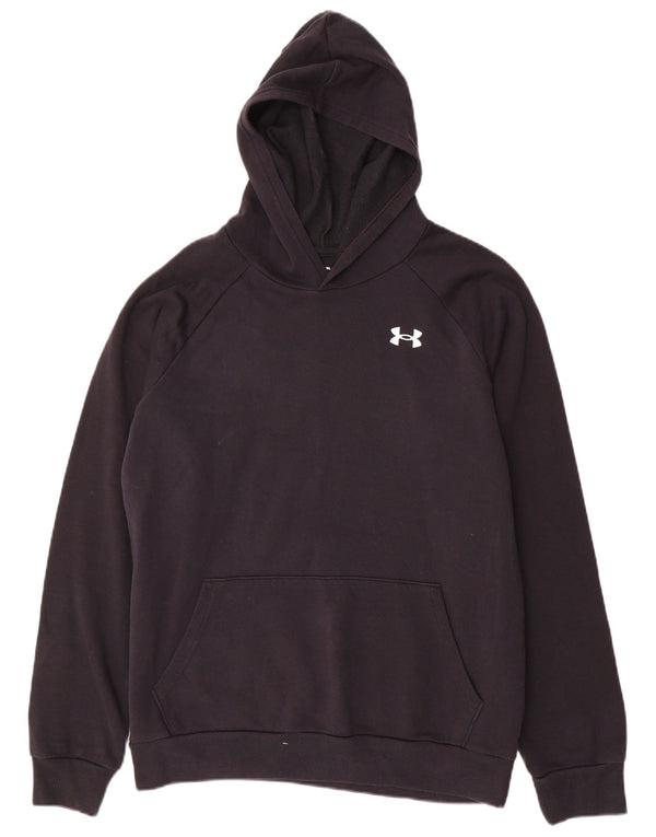 UNDER Armour Boys Hoodie Jumper 13-14 Years XL Μαύρο βαμβακερό