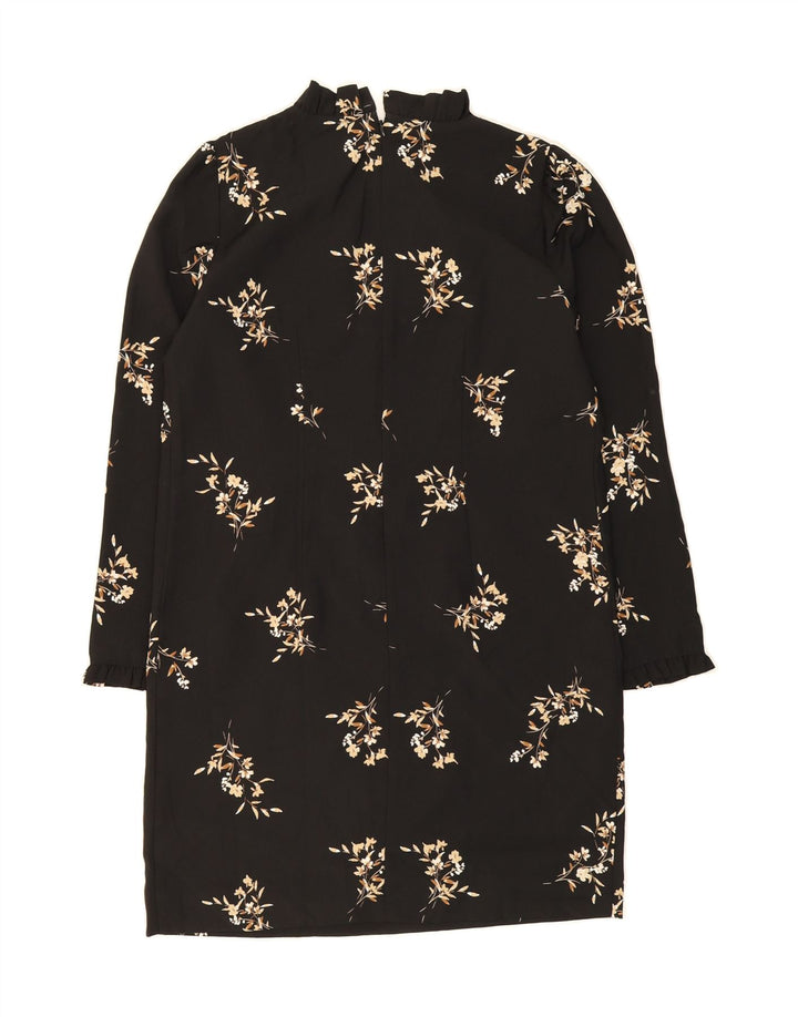 J. CREW Womens Long Sleeve Shift Dress US 2 XS Black Floral Polyester Vintage J. Crew and Second-Hand J. Crew from Messina Hembry 