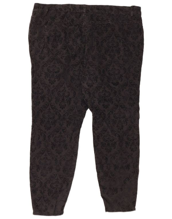 CHAPS Γυναικείο Skinny Casual Παντελόνι US 22 3XL W44 L28 Μαύρο Paisley Βαμβακερό