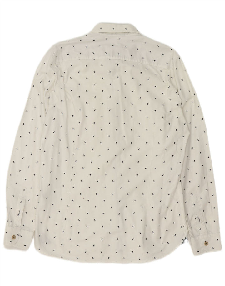 Ted Baker Ανδρικό πουκάμισο Abstract Pattern Μέγεθος 4 Μεγάλο λευκό βαμβακερό