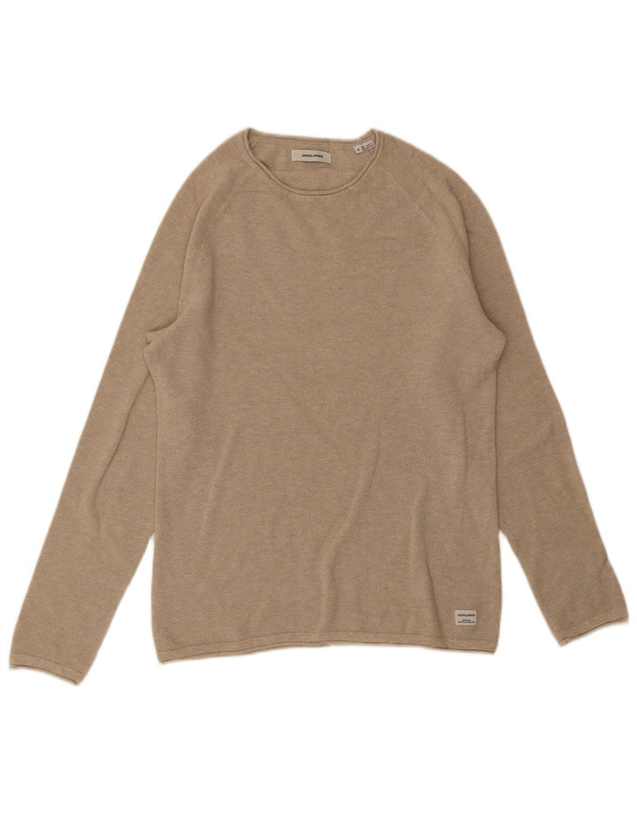 Jack & Jones Ανδρικό πουλόβερ με λαιμόκαυστο, μικρό μπεζ