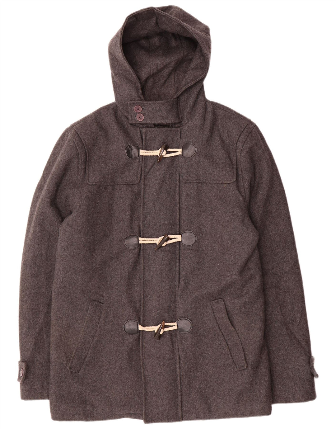 Vintage Ανδρικό παλτό Duffle με κουκούλα UK 44 2XL Γκρι