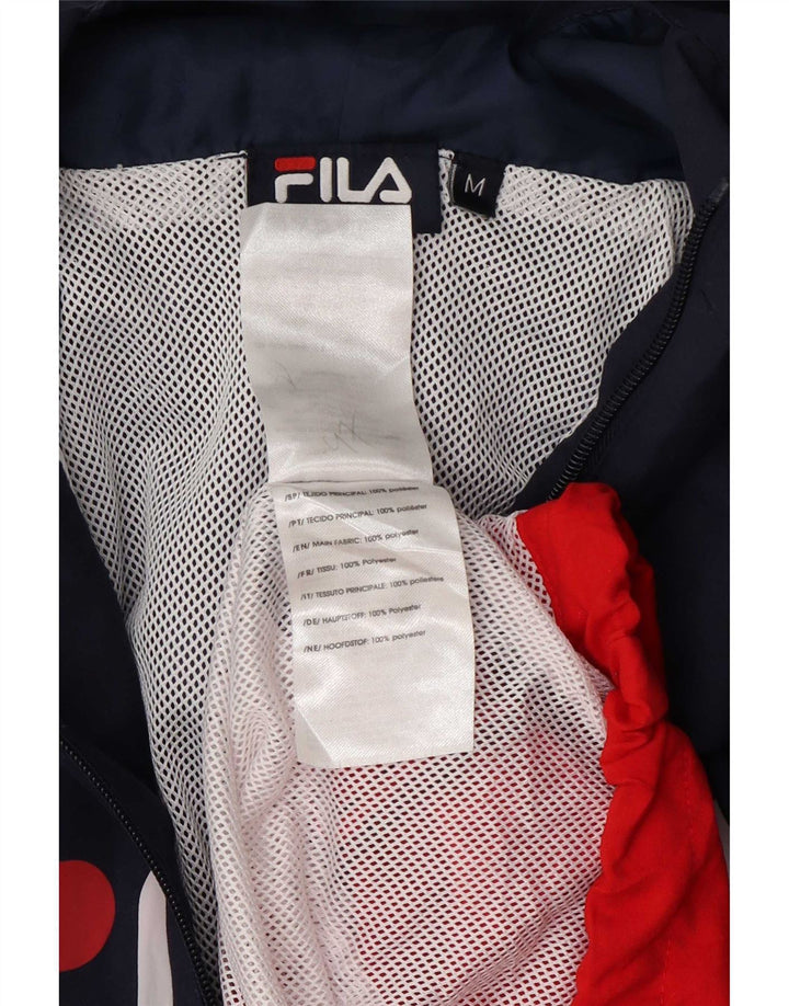 Ανδρική φόρμα αθλητικής φόρμας Fila με γραφική κουκούλα Top Jacket μεσαίο μπλε ναυτικό χρώμα