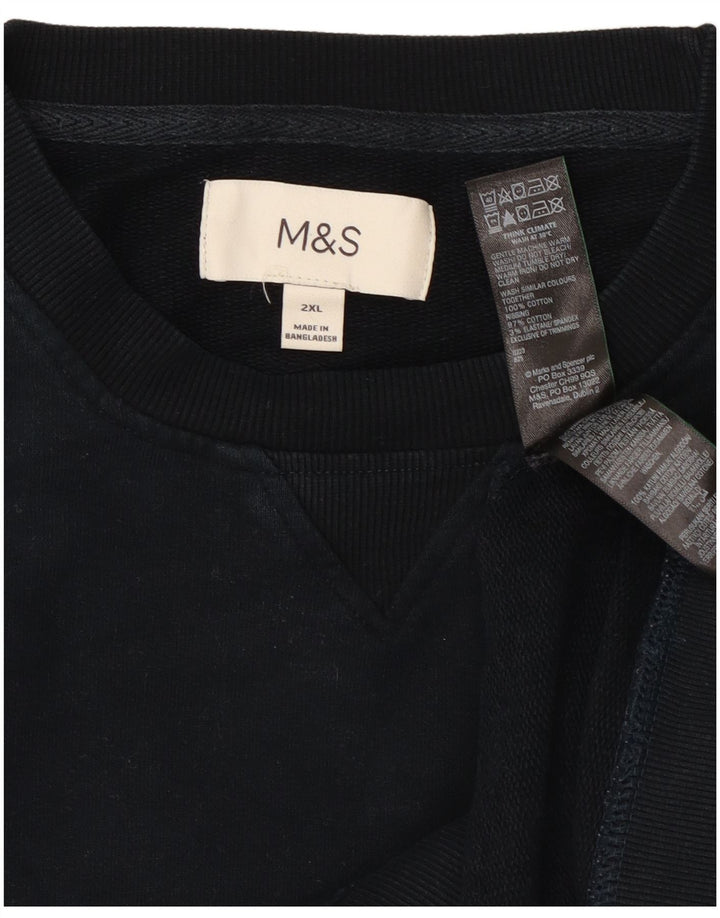 Ανδρική φούτερ Marks & Spencer Jumper 2XL Navy Blue Cotton