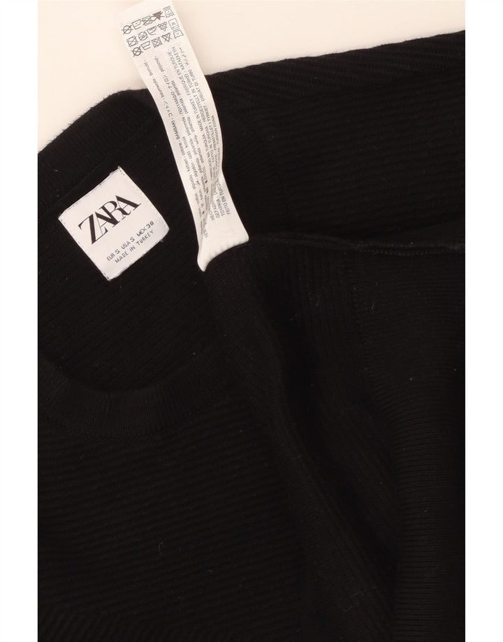 Ανδρικό πουλόβερ ZARA Crew Neck Jumper Μικρό μαύρο βαμβακερό