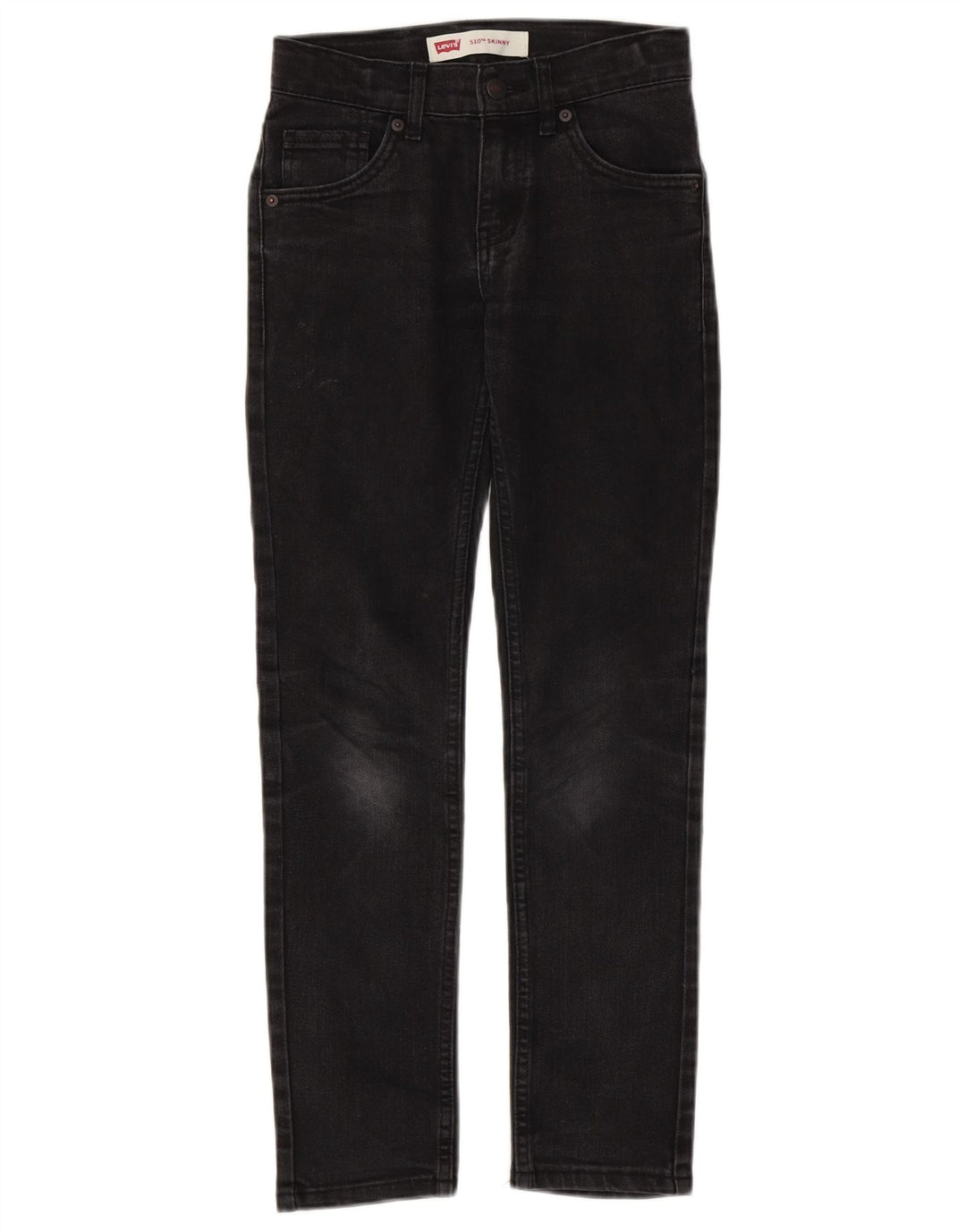 LEVI'S Boys 510 Skinny Jeans 9-10 ετών W26 L27 Μαύρο βαμβακερό