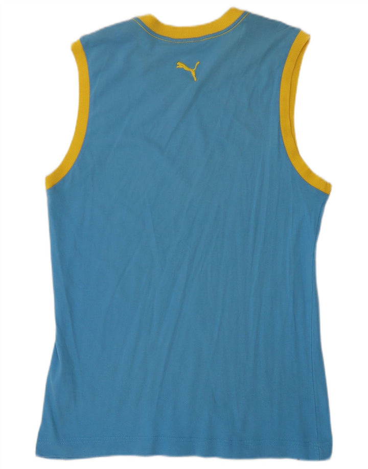 Puma Ανδρικό Γραφικό Γιλέκο Τοπ Μεσαίο Μπλε Colourblock Cotton
