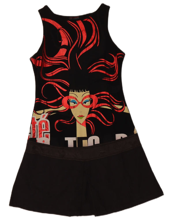 Γυναικείο Αμάνικο φόρεμα Custo Barcelona γραφικό US 2 XS μαύρο βαμβακερό