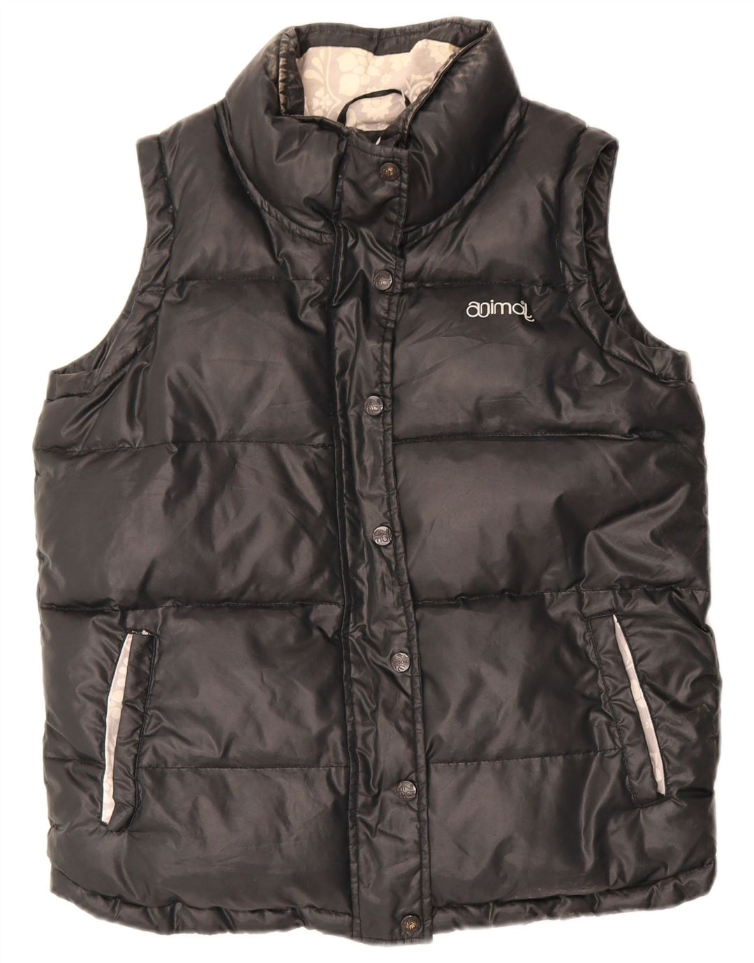 Animal Womens Oversized padded Gilet UK 10 Small Black Polyester