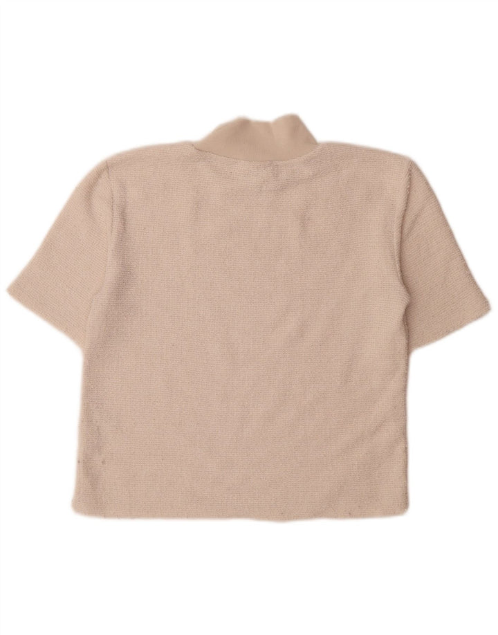 Zara Γυναικείο T-Shirt Top UK 12 Medium Off White Polyester