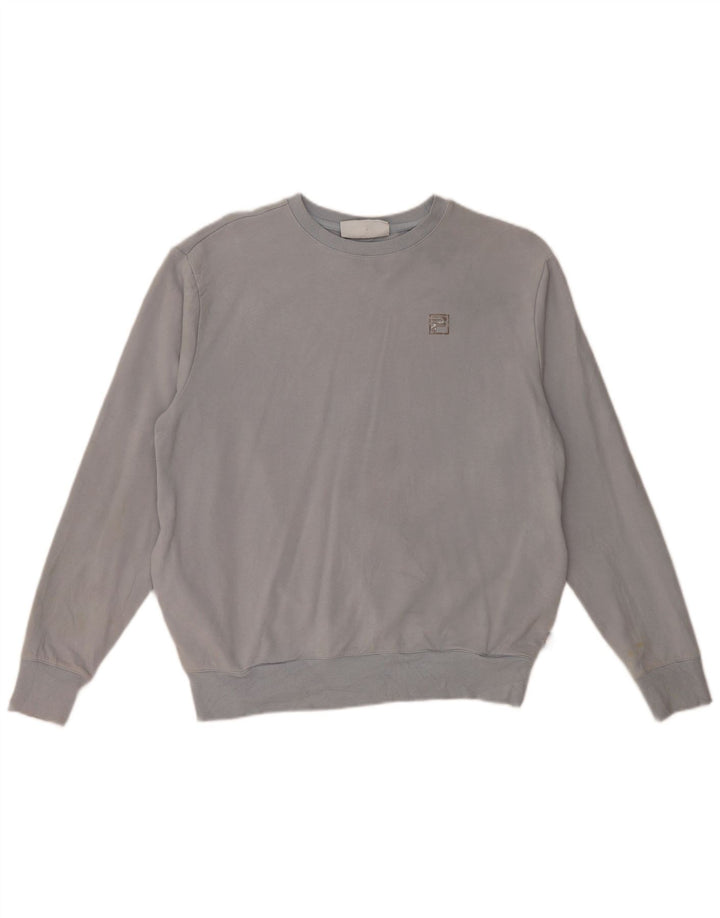 FILA Womens Sweatshirt Jumper UK 14 Medium Blue Cotton