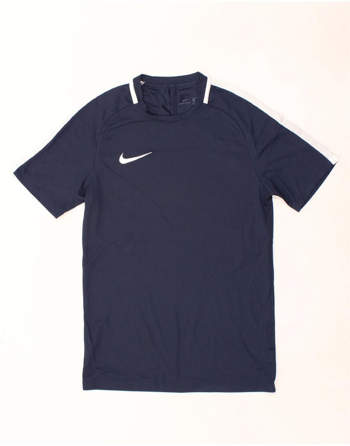 NIKE Mens Dri Fit T-Shirt Top Small Navy Blue Colourblock Polyester Vintage Nike and Second-Hand Nike from Messina Hembry 