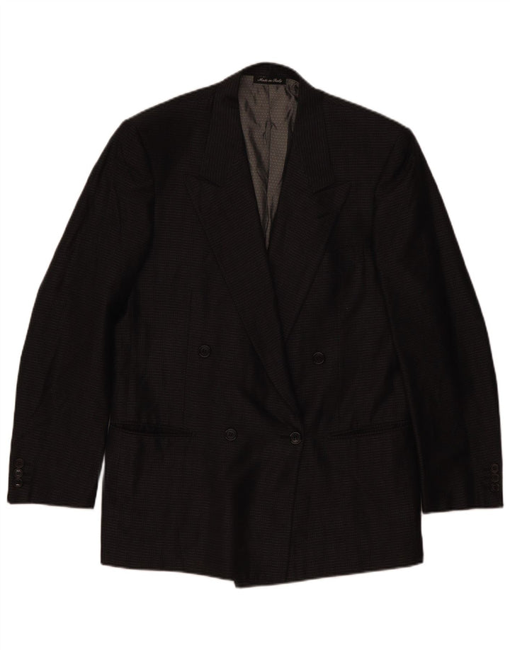 Pal Zileri Ανδρικό σακάκι Blazer με διπλό στήθος IT 48 Medium Black Check Silk