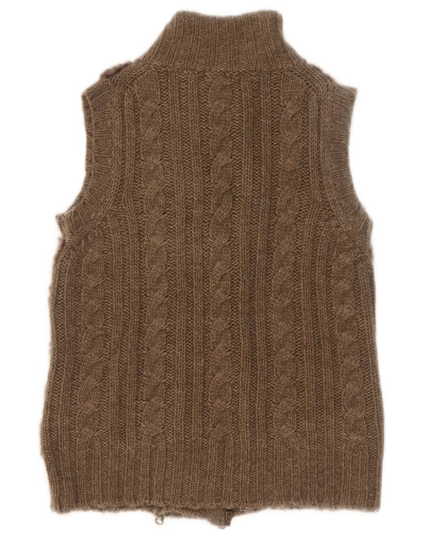 Massimo Dutti Γυναικείο πουλόβερ ζακέτα UK 12 Medium Khaki Colourblock