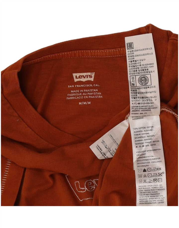Γυναικείο T-Shirt Levi's Top UK 14 μεσαίο πορτοκαλί βαμβακερό