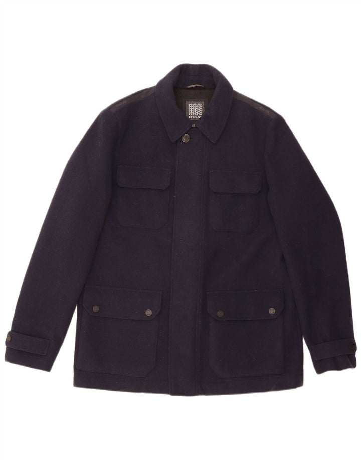 GEOX Ανδρικό Μπουφάν Respira Utility UK 42 XL Navy Blue Wool