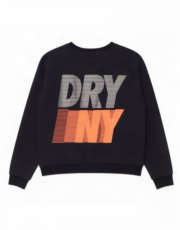 Γυναικείο γραφικό φούτερ Superdry Jumper UK 16 Large Navy Blue από βαμβάκι