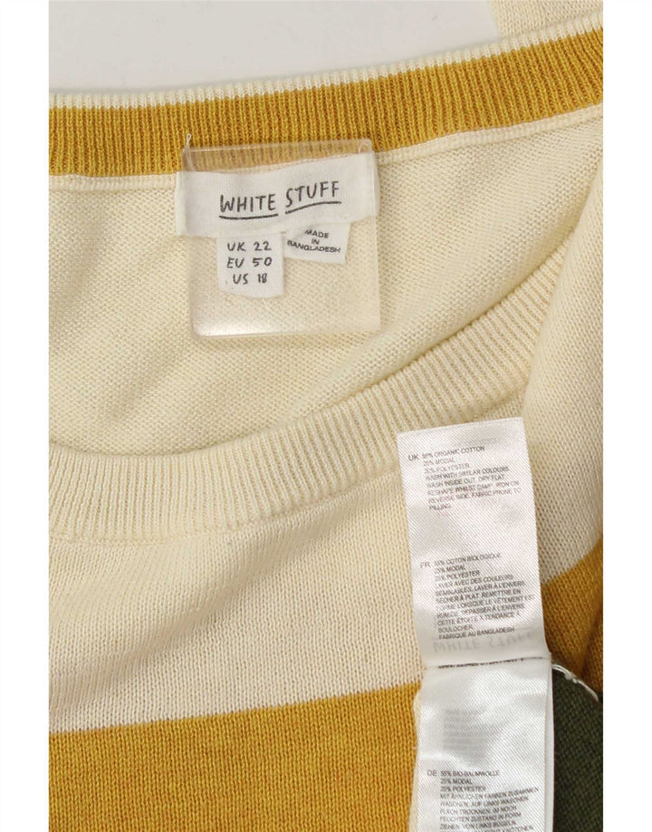 White Stuff Γυναικείο πουλόβερ με λαιμόκοψη UK 22 3XL πολύχρωμο ριγέ