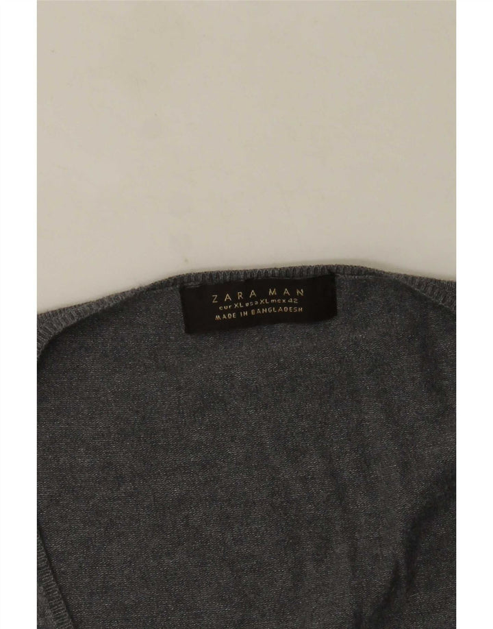 Ανδρικό πουλόβερ Zara με V λαιμόκοψη XL Γκρι