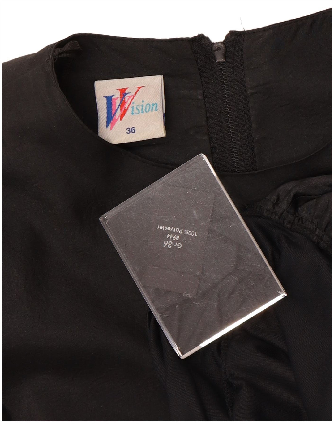 VINTAGE Γυναικείο μακρυμάνικο φόρεμα EU 36 Μικρό μαύρο πολυεστέρα