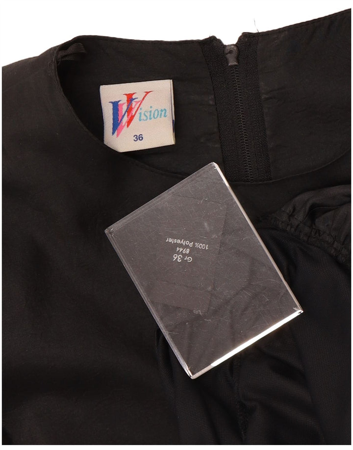 VINTAGE Γυναικείο μακρυμάνικο φόρεμα EU 36 Μικρό μαύρο πολυεστέρα