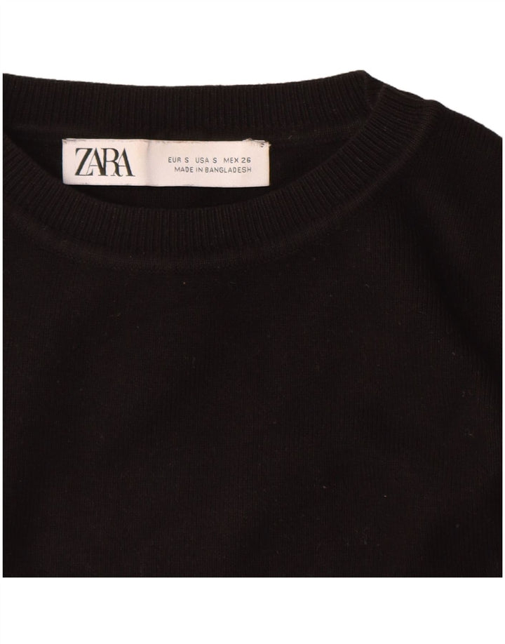 Zara Γυναικείο γιλέκο Crop Tank Top UK 8 Small Black Viscose