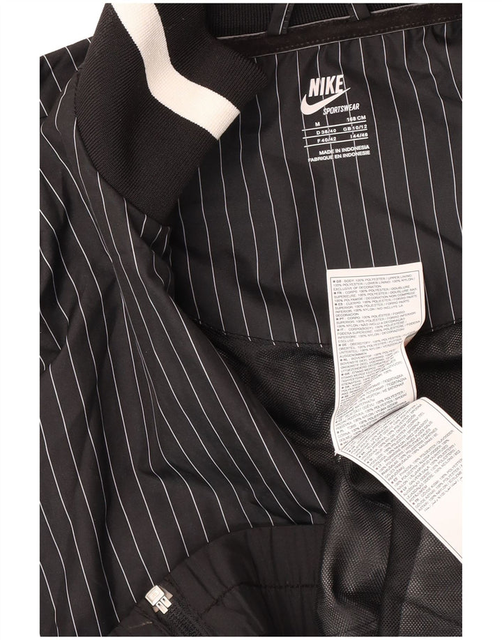 Γυναικεία αθλητική φόρμα Nike Top μπουφάν UK 10/12 Μεσαίο μαύρο ρίγες πολυεστέρας