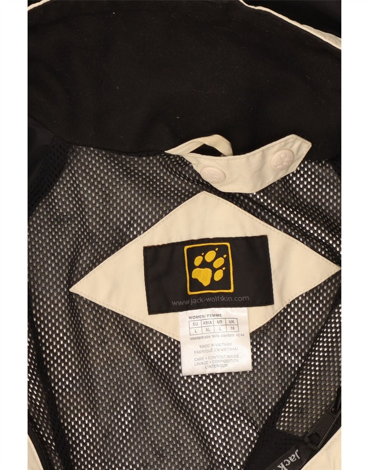 JACK WOLFSKIN Γυναικείο μπουφάν βροχής με κουκούλα UK 16 Μεγάλο μπεζ χρώμα