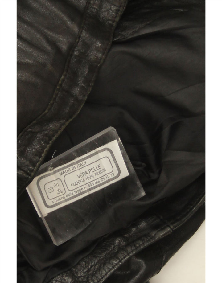 Vintage γυναικείο δερμάτινο μπουφάν UK 14 Large μαύρο δέρμα