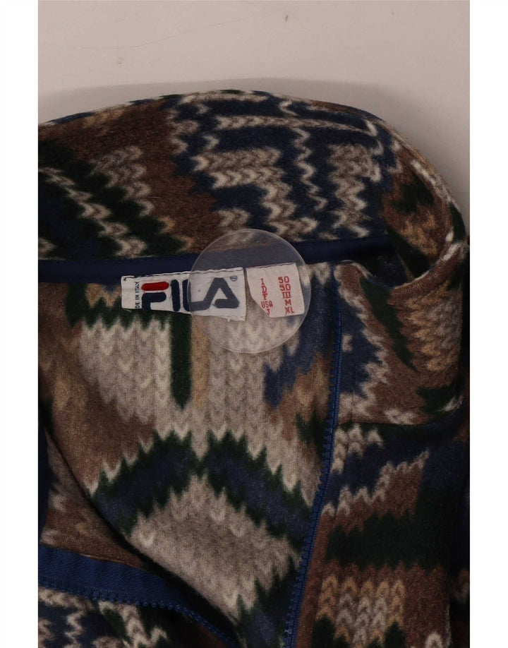 Fila Mens Loose Fit Fleece Jumper IT 50 Medium πολύχρωμο γεωμετρικό