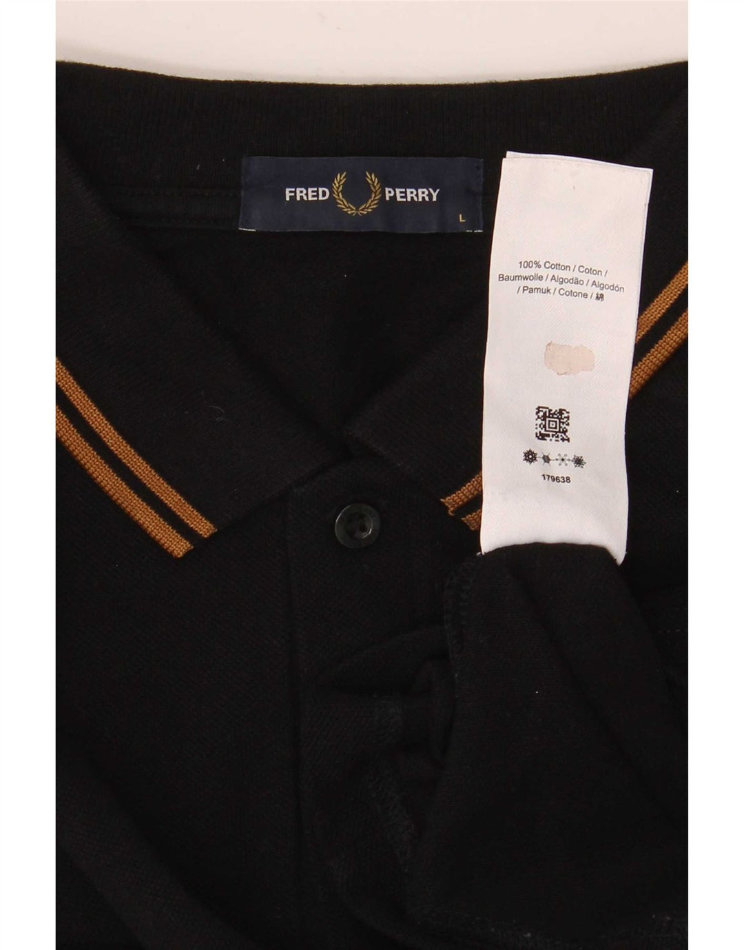 Fred Perry Ανδρικό Πόλο Μπλουζάκι μεγάλο μαύρο βαμβακερό