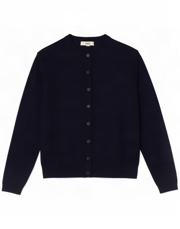 Marks & Spencer Γυναικεία ζακέτα πουλόβερ UK 12 Medium Navy Blue Viscose
