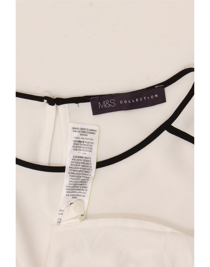 Marks & Spencer Γυναικεία μακρυμάνικη μπλούζα τοπ UK 12 μεσαίο λευκό πολυεστέρας