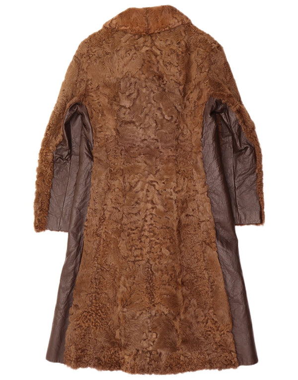 VINTAGE Γυναικείο Γούνινο Πανωφόρι UK 10 Small Brown