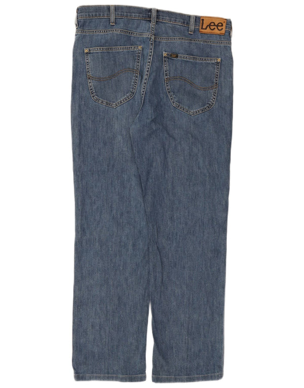Lee Mens Brooklyn Straight Jeans W36 L30 Blue Cotton