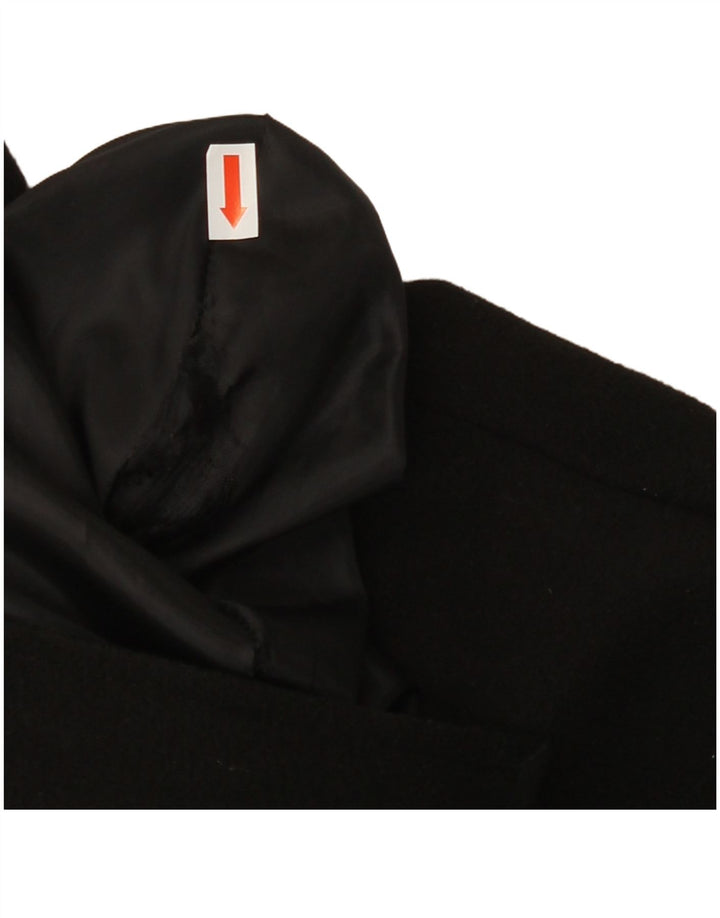 BURTON Mens Overcoat UK 38 Medium Black Polyester