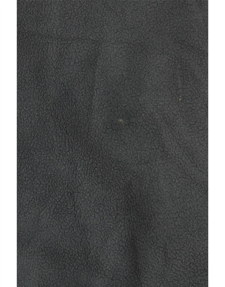 VINTAGE Ανδρικό κουμπιά λαιμό Fleece Jumper XL Grey Colourblock Πολυεστέρας