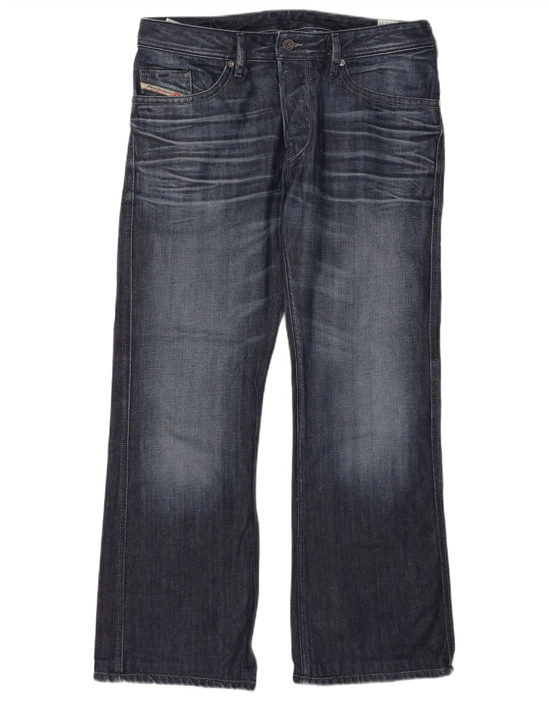 Diesel Mens Ruky Regular Bootcut Jeans W34 L32 Navy Blue Cotton