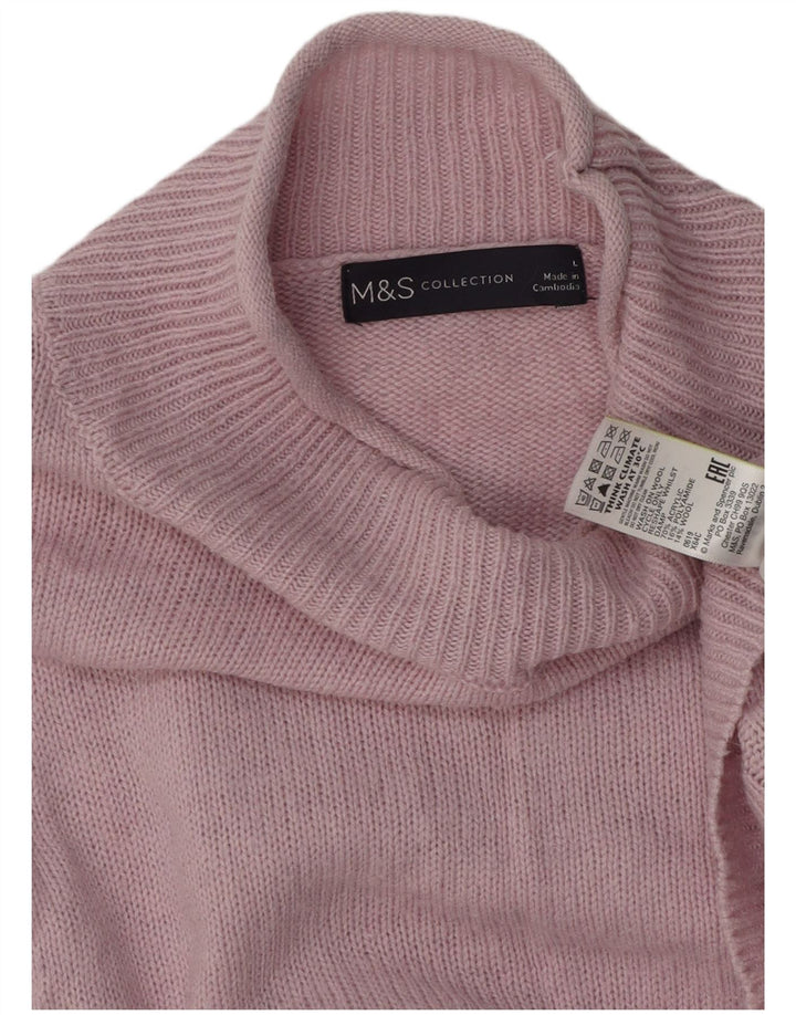 Marks & Spencer Γυναικείο πουλόβερ με λαιμό χελώνα UK 16 μεγάλο ροζ