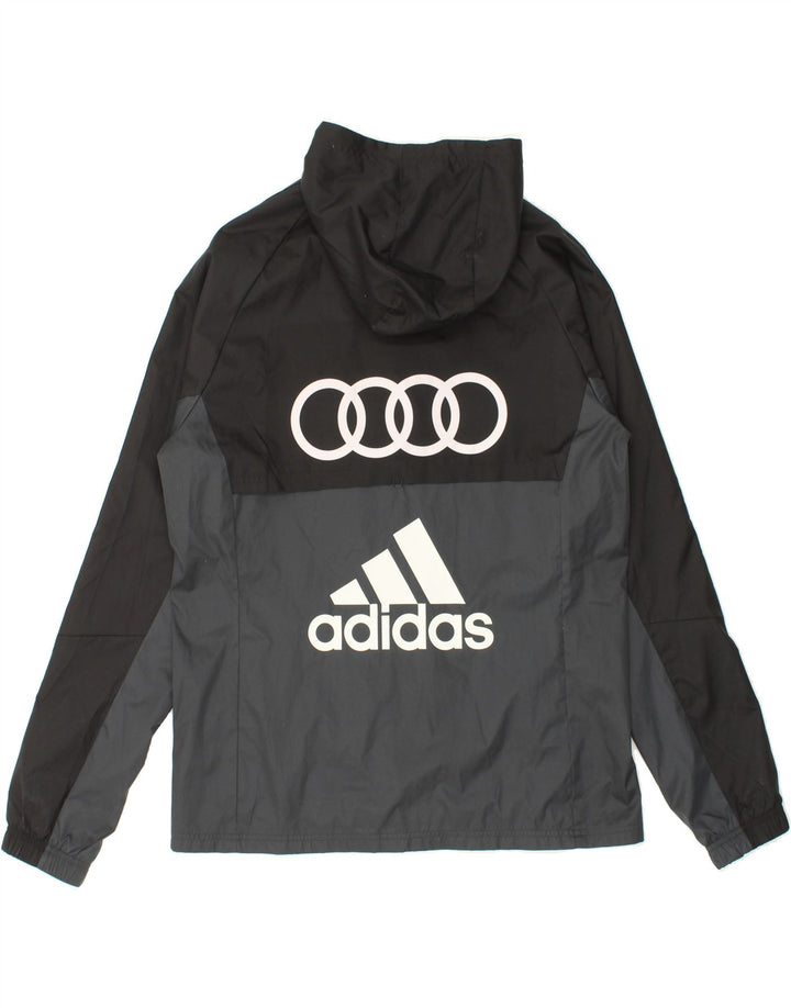 Ανδρικό μπουφάν βροχής με κουκούλα ADIDAS 38 μεσαίο μαύρο χρώμα