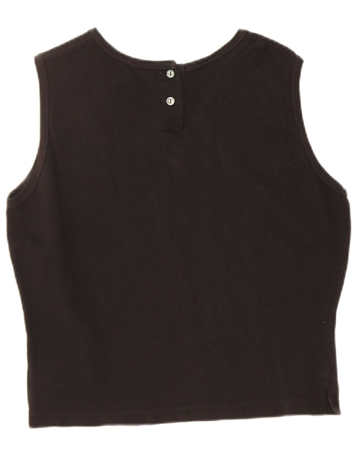 LACOSTE Womens Crop Vest Top Size 44 Large Black