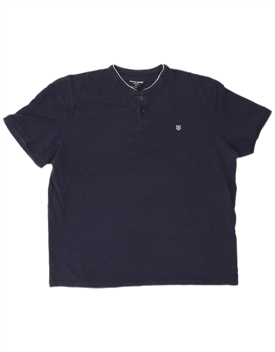 Ανδρικό μπλουζάκι πόλο JACK & JONES 2XL Navy Blue βαμβακερό